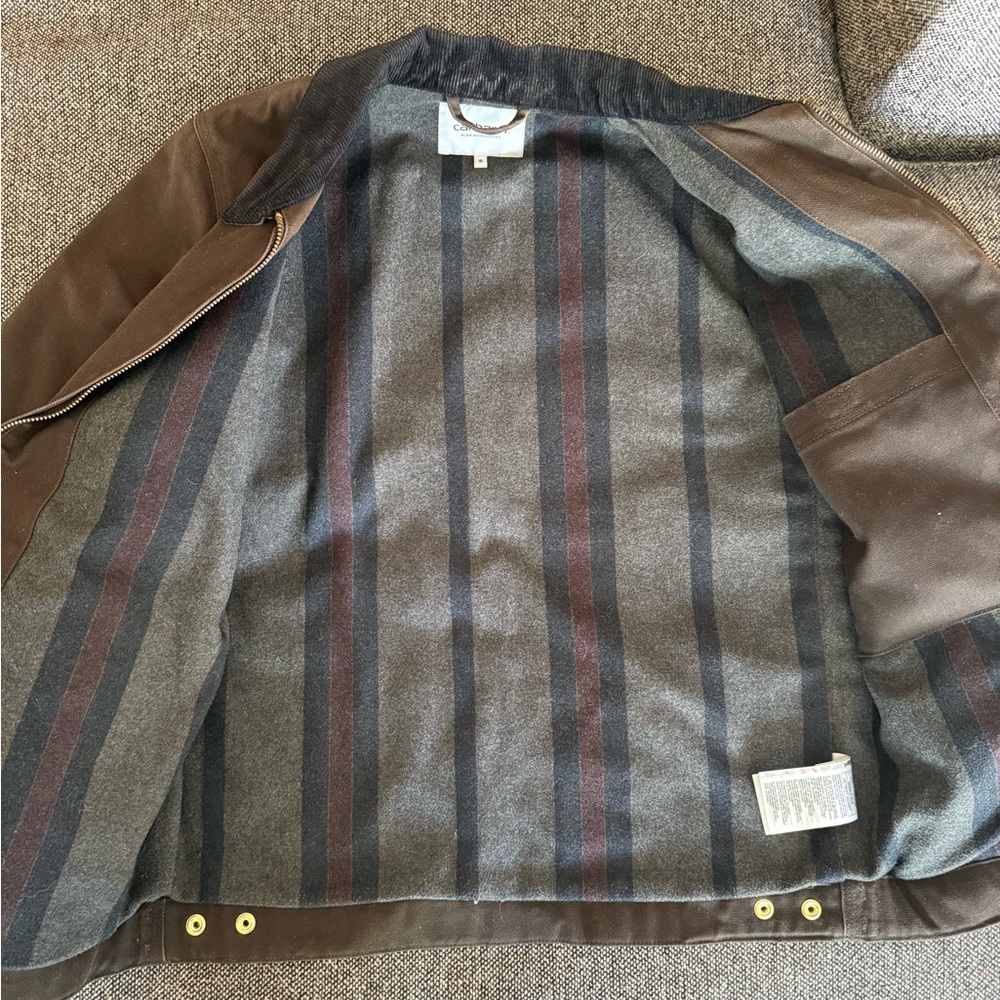 Carhartt Work in Progress Detroit jacket Men's Dark Brown Military Jacket - Picture 4 of 5